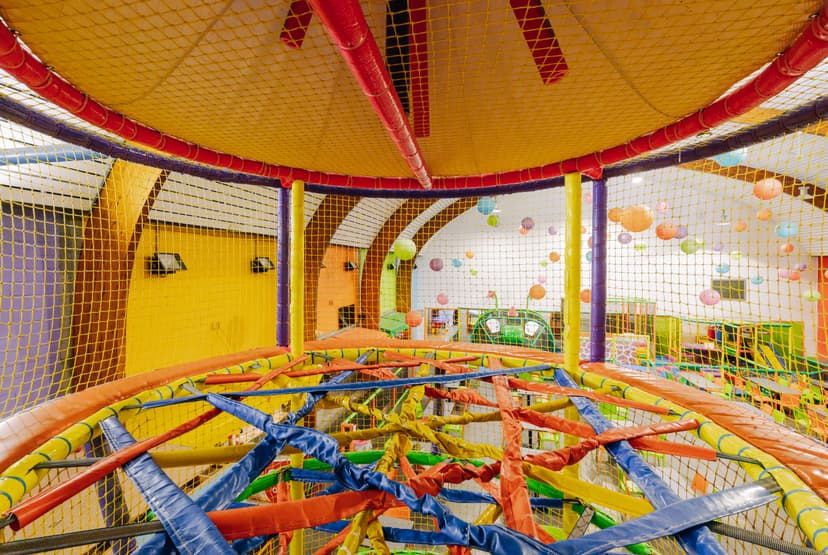 Kruip, klim en balanceer door het klimweb als een echte avonturier.